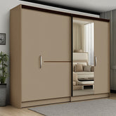 Trueliving  4 Door Sliding Brown wardrobe Laminated Finish & PU Finish (6Ft *2Ft *9Ft -1828.8MM X 609MM X 2743.2MM)